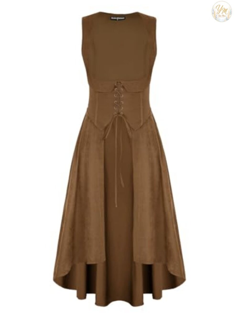 Renaissance Underbust High Low Dress Lace-Up Peasant Costume